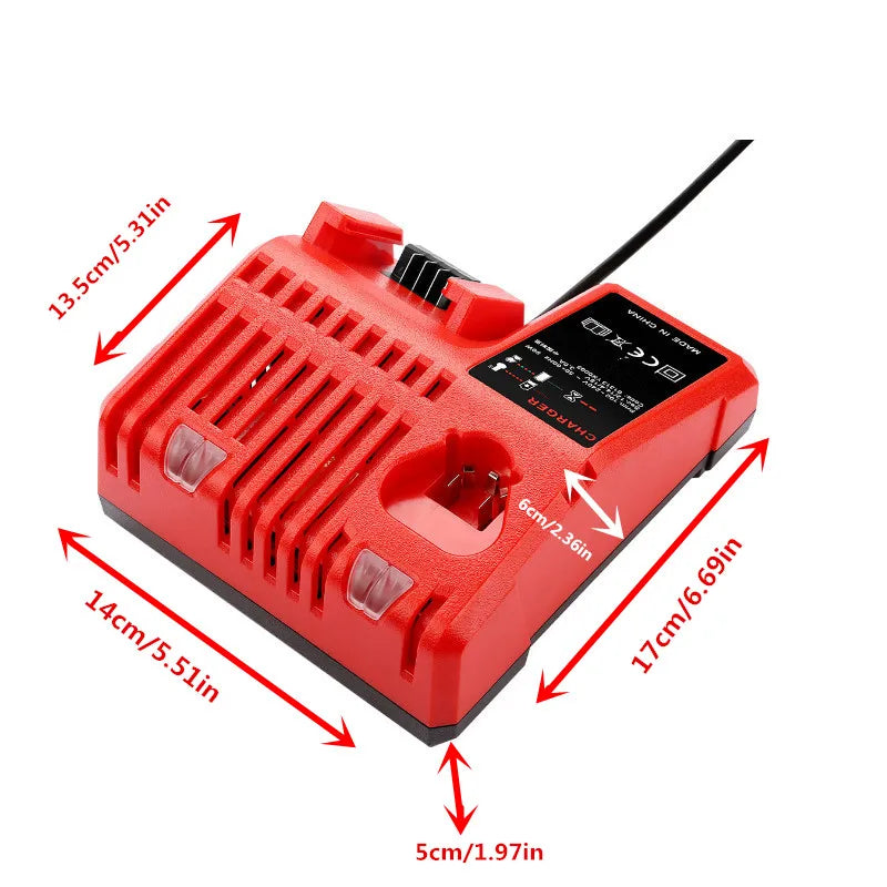 3A Li-ion Battery Charger for Milwaukee for M12 M18 48-11-1815 48-11-1828 48-11-2401 48-11-2402 EU Plug 110-240V High Quality
