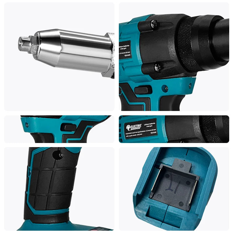 Electric Goddess Brushless Electric Rivet Gun 2.4~4.8mm Cordless Rivet Nut Gun Drill Insert Power Tools For Makita 18V Battery
