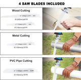 Cordless Reciprocating Saw 18V Adjustable Speed Electric Saw Wood Metal Pipe Cutting Fit Makita 18V Battery (Without Battery)