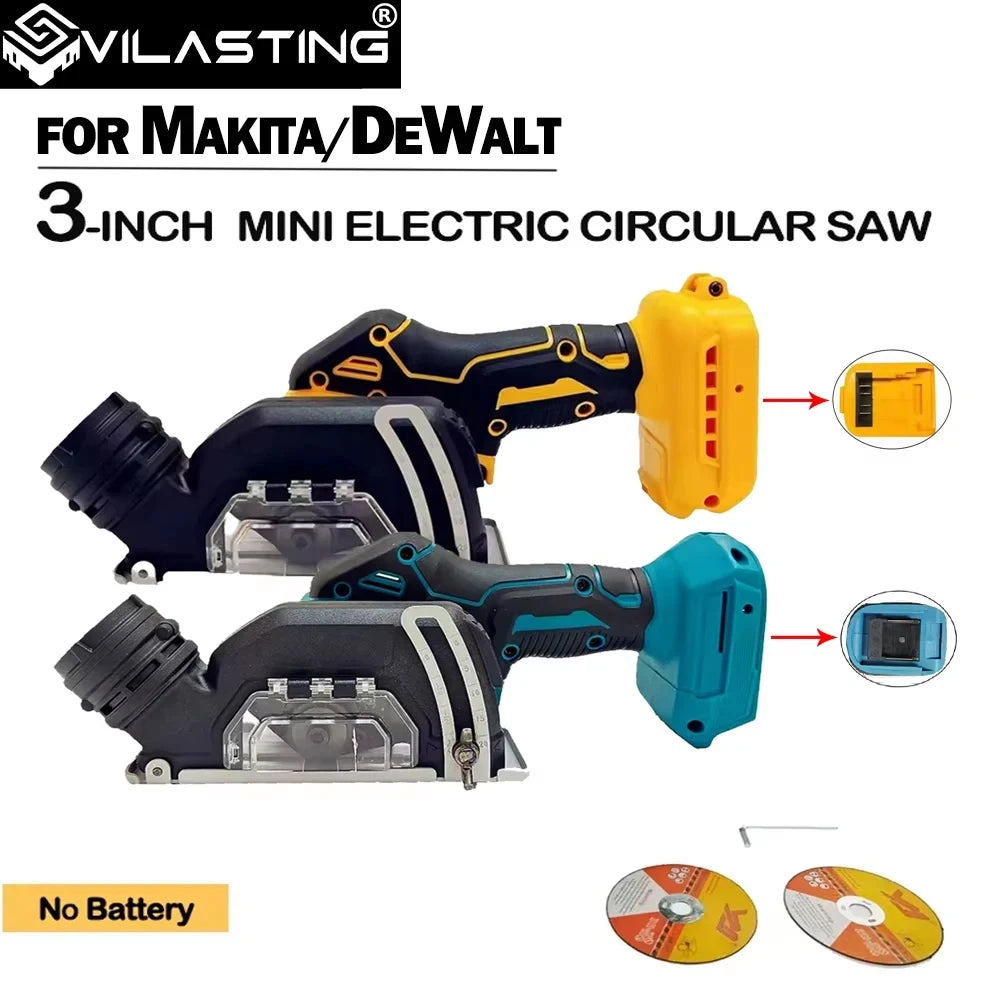 VILASTING Mini Angle Grinder Cordless 3IN Electirc CUT OFF Tool Cutting Circular Saw PowerTool For Makita/Dewalt 20V Battery Pin