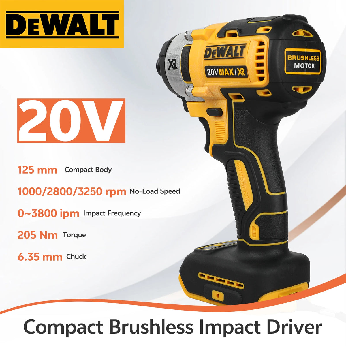 DeWalt DCF887 20V Cordless Brushless Impact Screwdriver Adjustable Speed Electric Power Tool with Lithium Battery