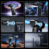2026 New Wireless Jet Fan Brushless Motor Turbo Air Blower Car Cleaning Led Light Digital Display Portable Outdoor Use