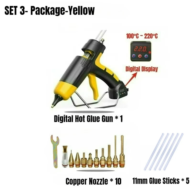 300W Professional Hot Melt Glue Gun Digital Adjustable Temperature Use 11 Mm Glue Sticks Industrial Tools Silicone Gun with Plug