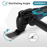 YOFIDRA 600W Oscillating Multi Function Tool 20000PM Electric Saw Trimmer Cutting Woodworking Power Tool for 21V 18V Battery