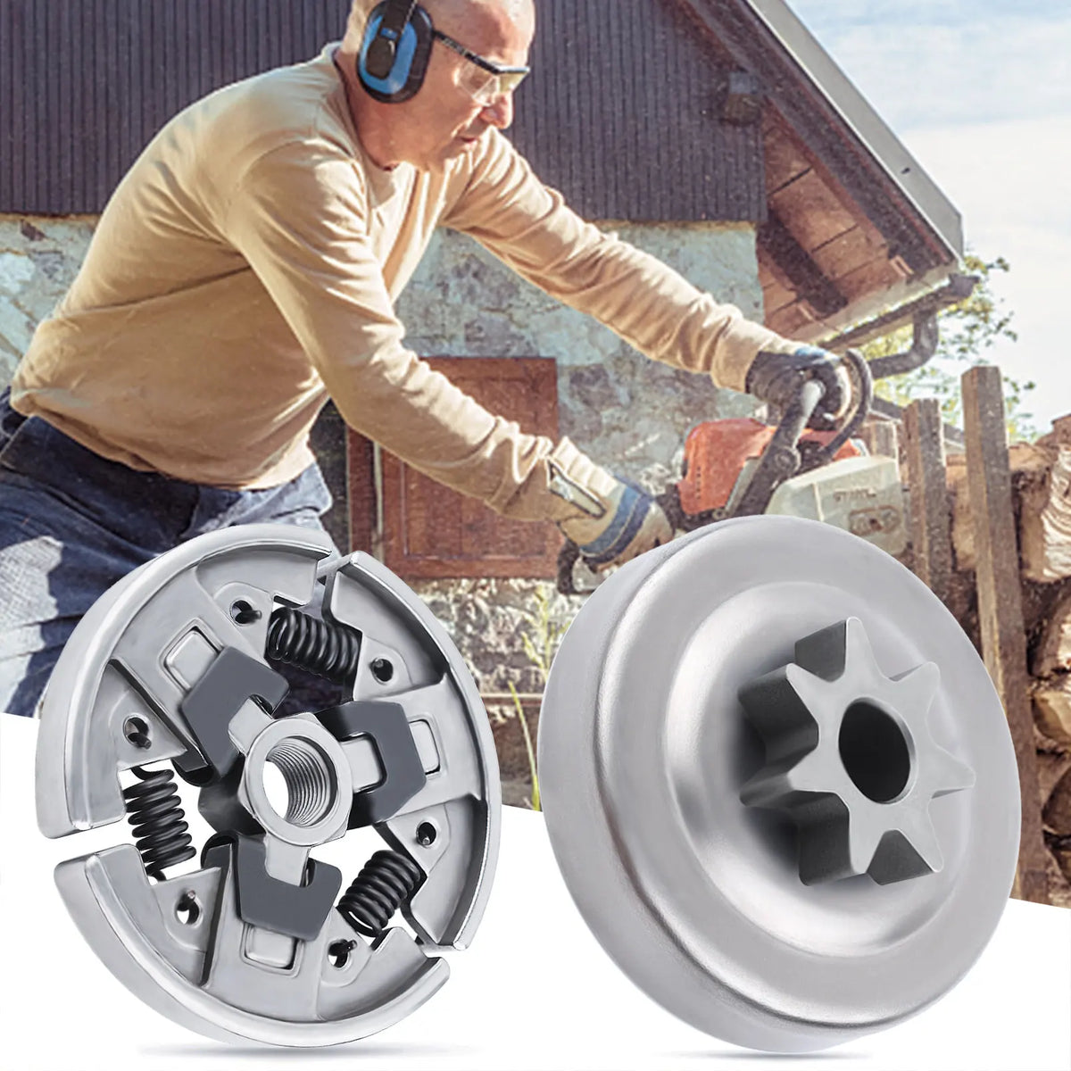 For Stihl MS290 MS390 Sprocket Clutch Drum 3/8" 7T Needle Bearing Kit 029 039 MS310 Chainsaw Replacement Parts for 11296402000