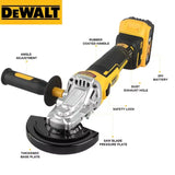 DEWALT DCG405FN 20V Max Cordless Brushless Angle Grinder 125mm Wheel for Metal Stone Cutting Surface Grinding Polishing