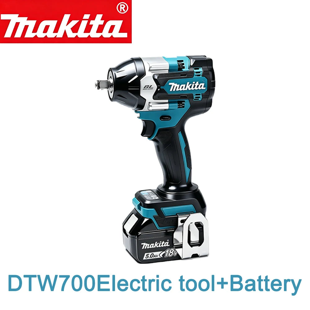 Makita DTW700 Cordless Impact Wrench 18V Brushless Motor 1000Nm Variable Speed Electric Wrench High Effieiency Durable Auto Stop