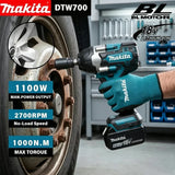 Makita DTW700 18V Brushless Impact Wrench 1000Nm Speed 0-2200RPM For Makita 18V Battery Auto Truck Repair for 18V