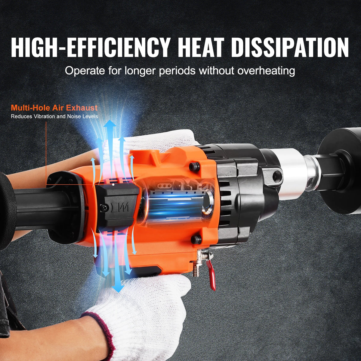 SucceBuy 2000W/2600W Handheld Core Drill Machine Drilling Diameter Wet&Dry Diamond Core Drill Rig Rugged Concrete Core Drill