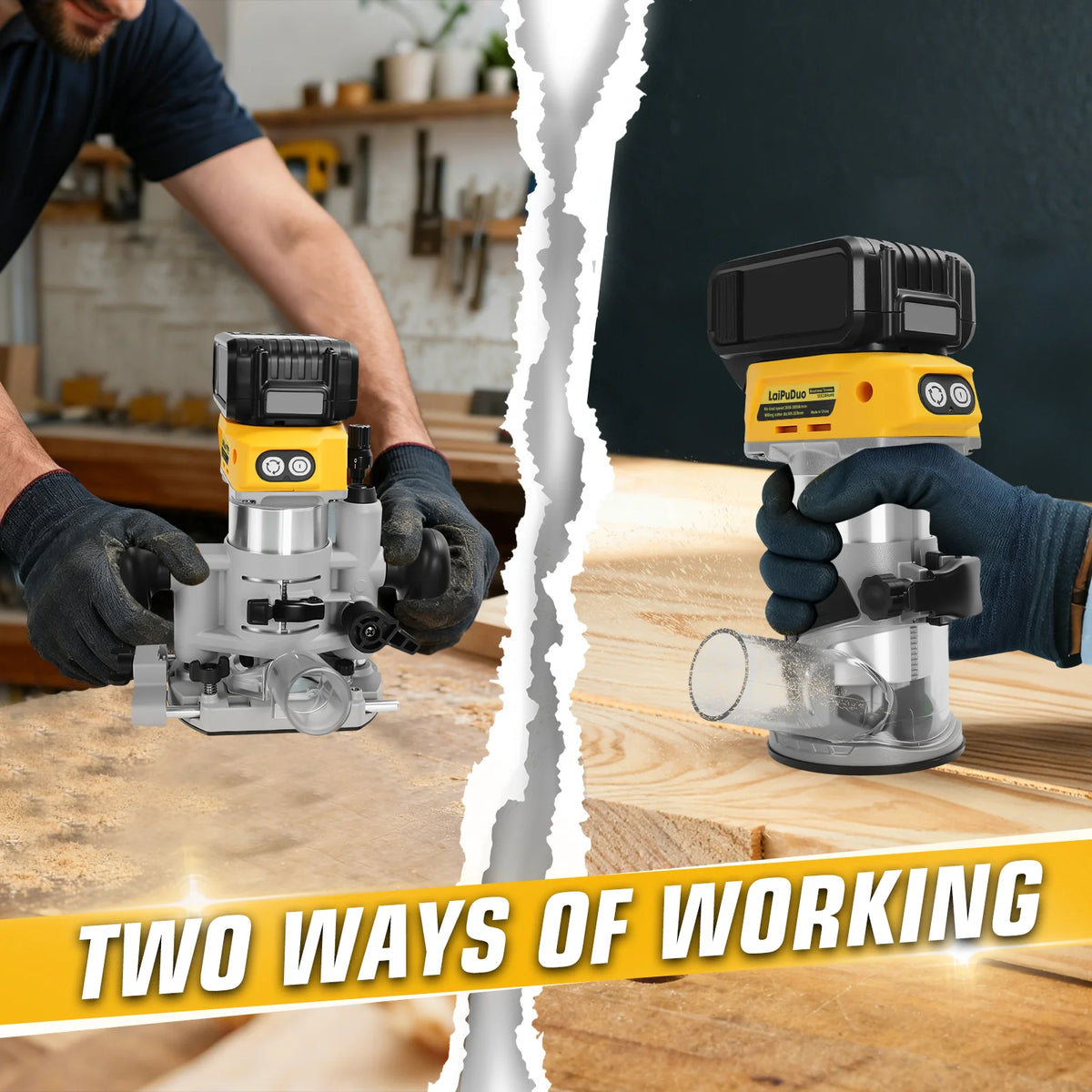 Brushless Wood Router Wood Trimmer Cordless Woodworking Slotting Milling Engraving Machine Power Tool For Dewalt 20V Battery Pin
