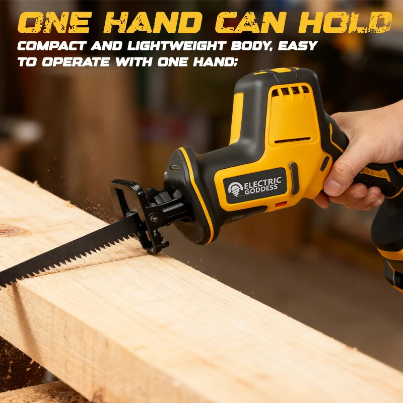 Electric Goddess 10000SPM Brushless Electric Reciprocating Saw Saber Saw Wood Metal Cutting Tool For Dewalt 20V Battery Pin