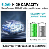 Genuine Makita BL1860B Battery 6.0Ah 18V Lithium-Ion Rechargeable LXT Pack BL1840B BL1850 BL1860B BL1890