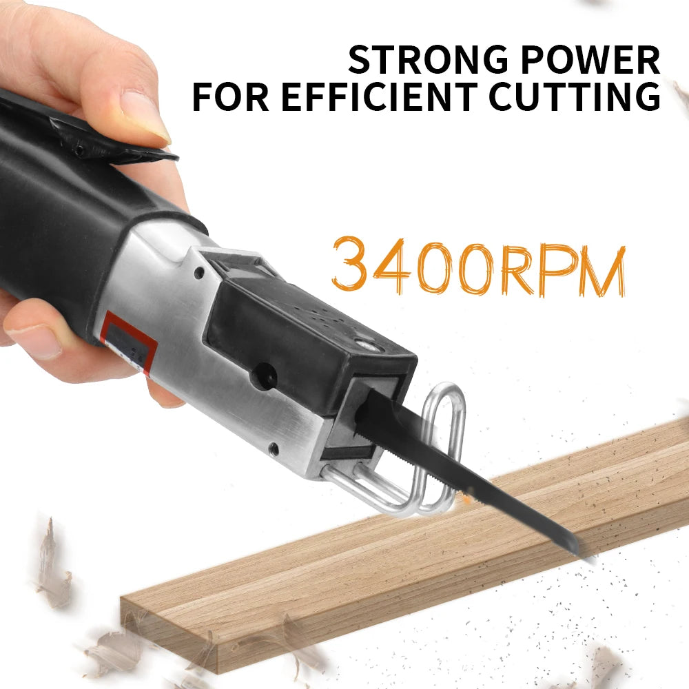Alloy Pneumatic Reciprocating Saw Handheld Pneumatic Tool for Cutting Metal Wood Plastic, 1/4" Air Cutting Saw