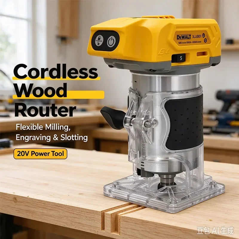 Dewalt 33000RPM Brushless Electric Trimmer Cordless Woodworking Trimming Machine Wood Router Milling Engraving Slotting Machine