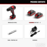 YEVOLT YVGCB20JY Series 20V Brushless Electric Drill Li-ion Compact Cordless Driver High Speed Handheld Screwdriver Power Tools