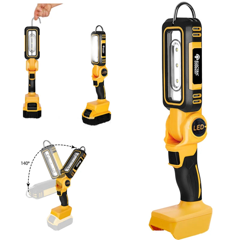 Electric Goddess Cordless Lighting Light Portable Flashlight Outdoor LED Camping Light Power Tool For Dewalt 20V Battery ﻿